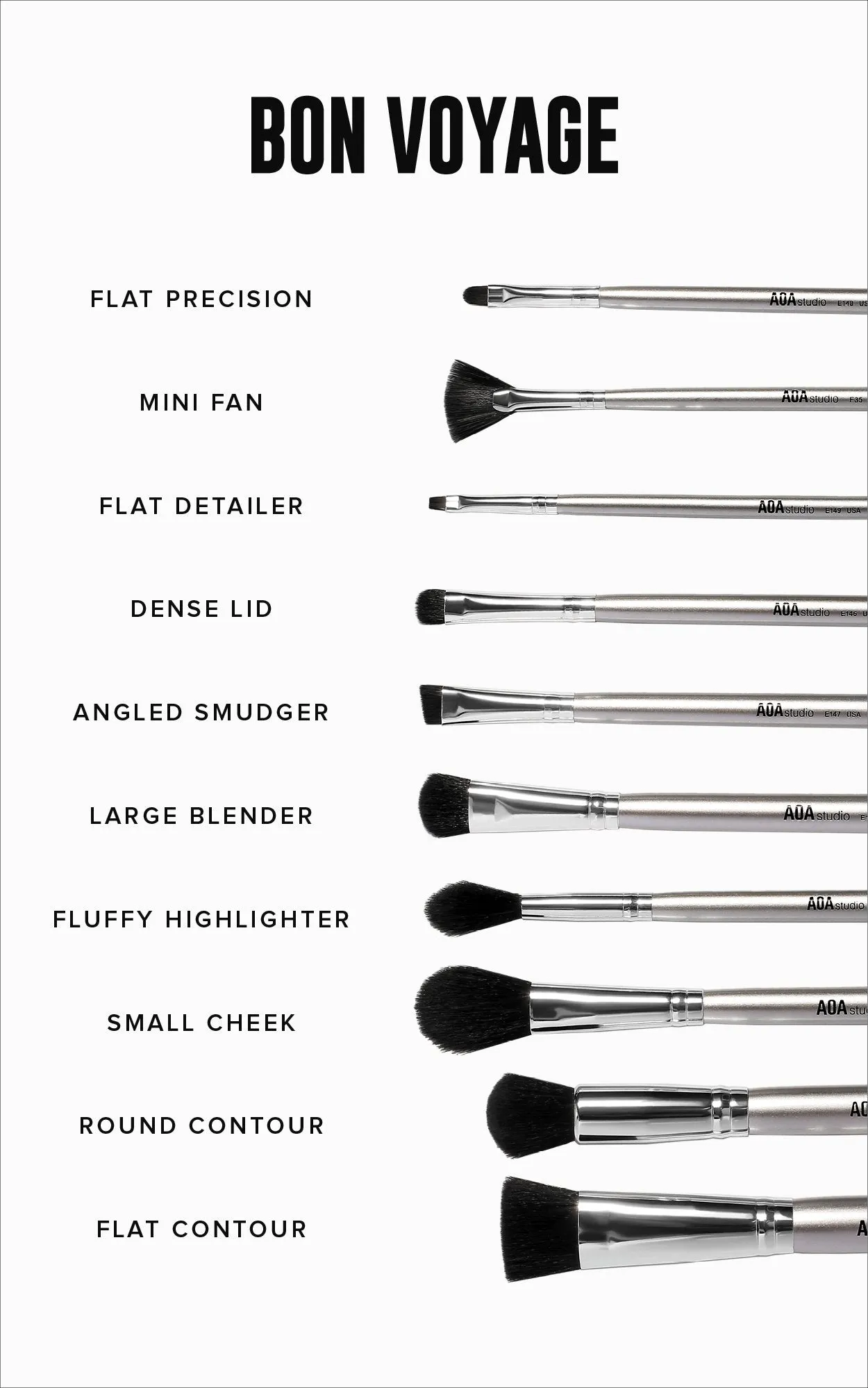 10-Piece Bon Voyage Brush Set