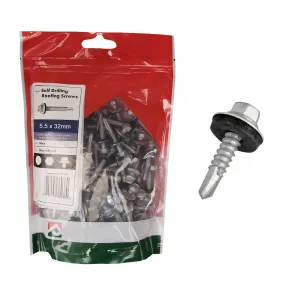 100 x Roofing & Cladding Screws 5.5 x 32mm Self Drill