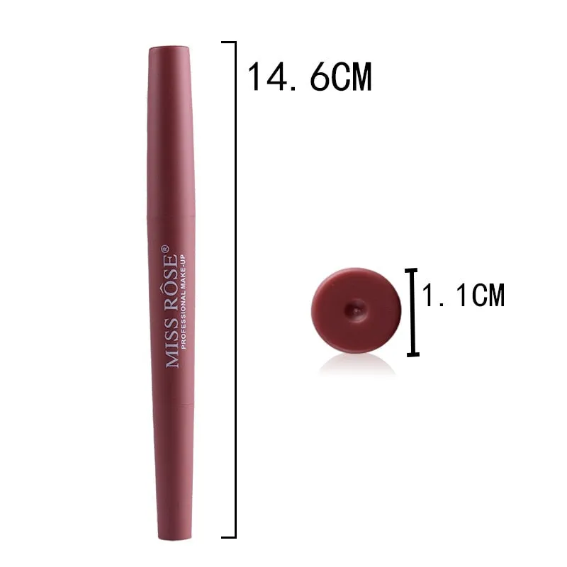 14 Color Double-end Lip Makeup Lipstick Pencil Waterproof Long Lasting Tint Sexy Red Lip Stick Beauty Matte Liner Pen Lipstick