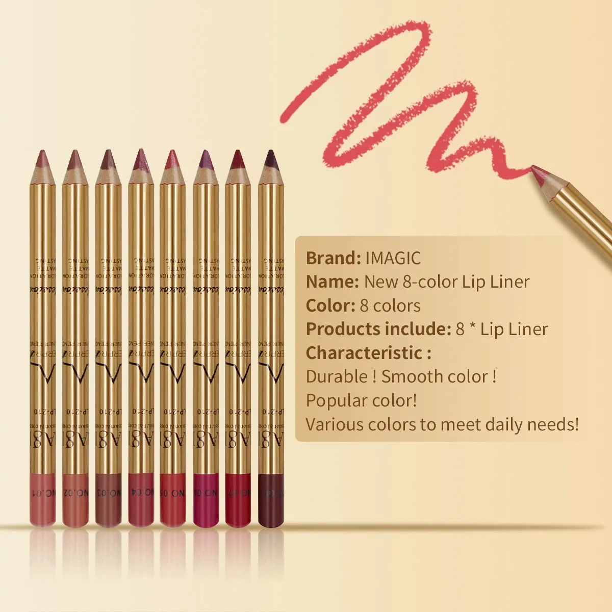 8 Colors Lip Liner Pencil