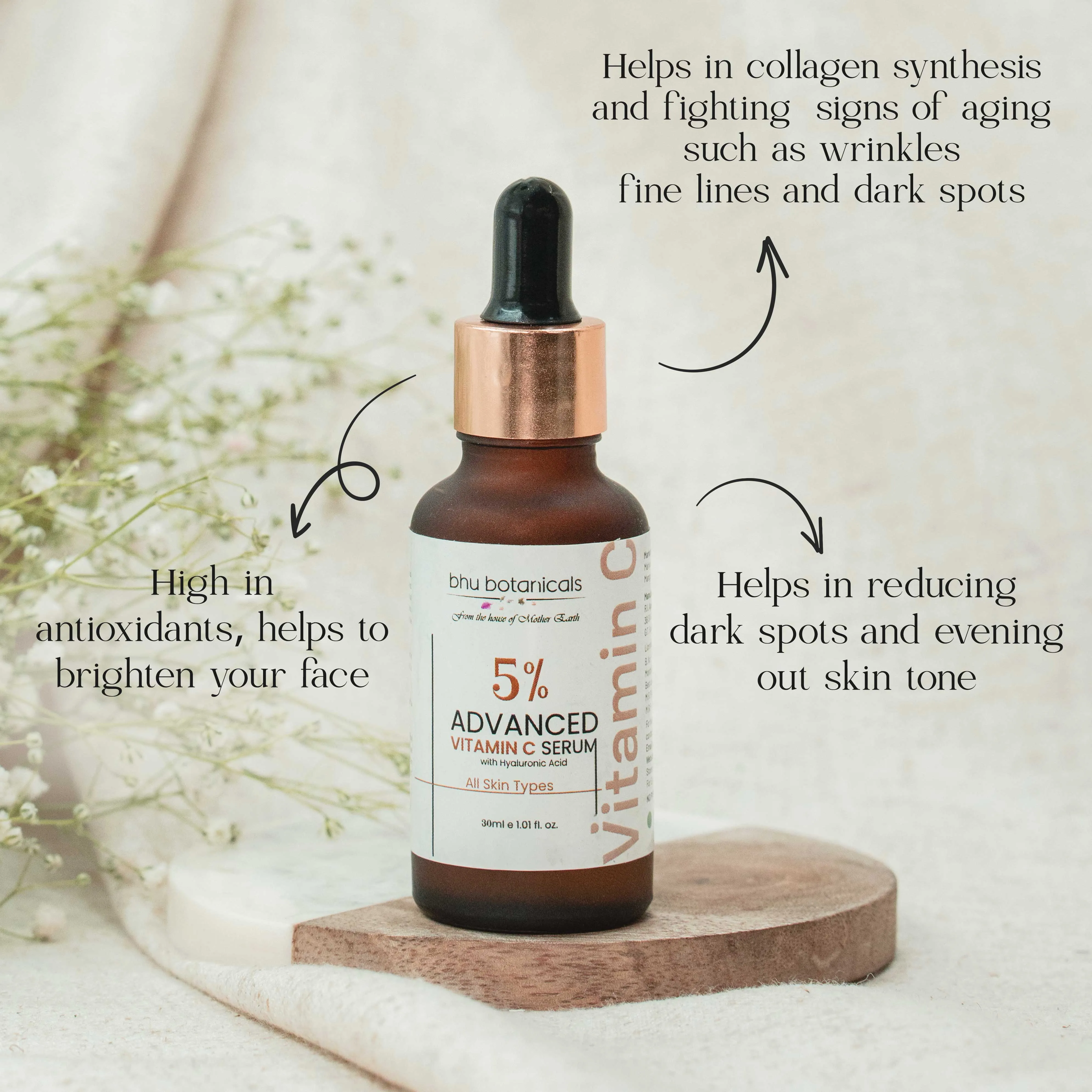 Advanced Vitamin C Face Serum(with Hyaluronic Acid & Witch Hazel Extract) 30ml