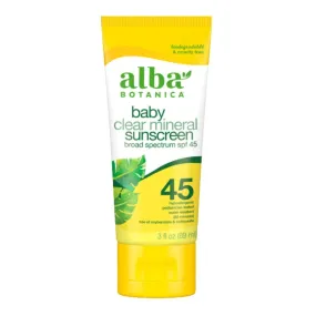 ALBA BOTANICA: Baby Clear Mineral Sunscreen Spf 45, 3 oz