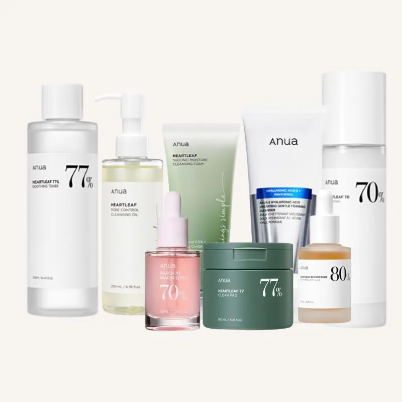 [ANUA] ANUA PERFECT CLEANSING SET AND BASIC COSMETICS 8 Bundle
