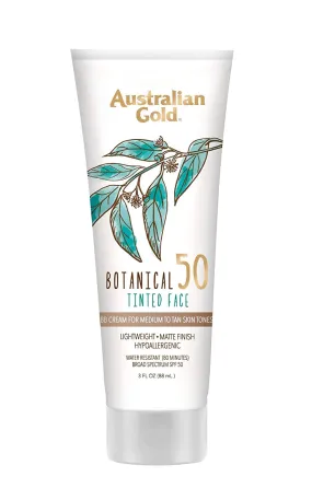 Australian Gold Botanical Tinted Mineral Sunscreen SPF 50 - Non-Chemical, Matte Finish - 3 FL Oz