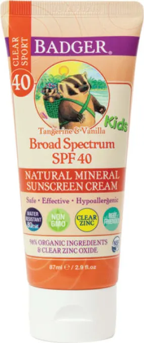 Badger Clear Sport Kids Sunscreen SPF 40