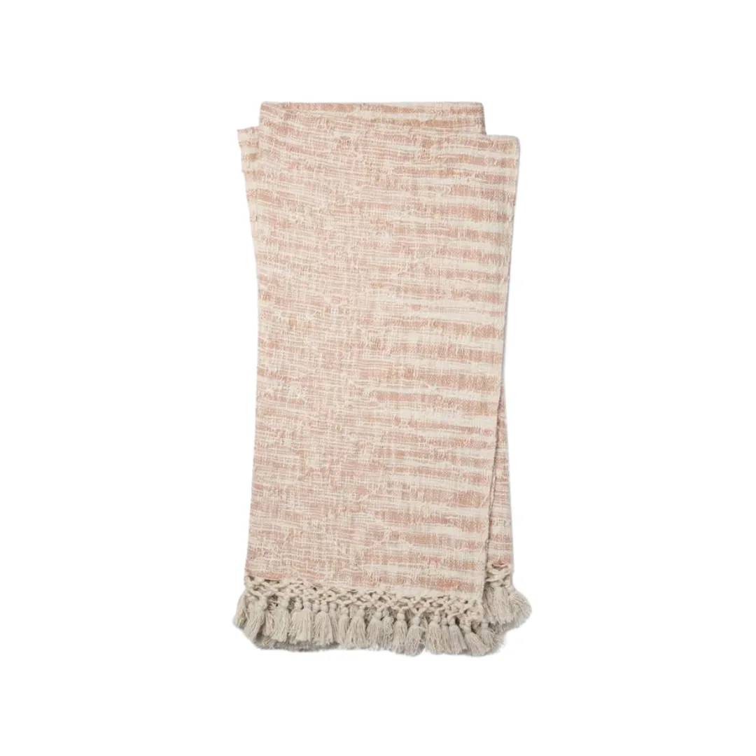 Blush Fringed Throw