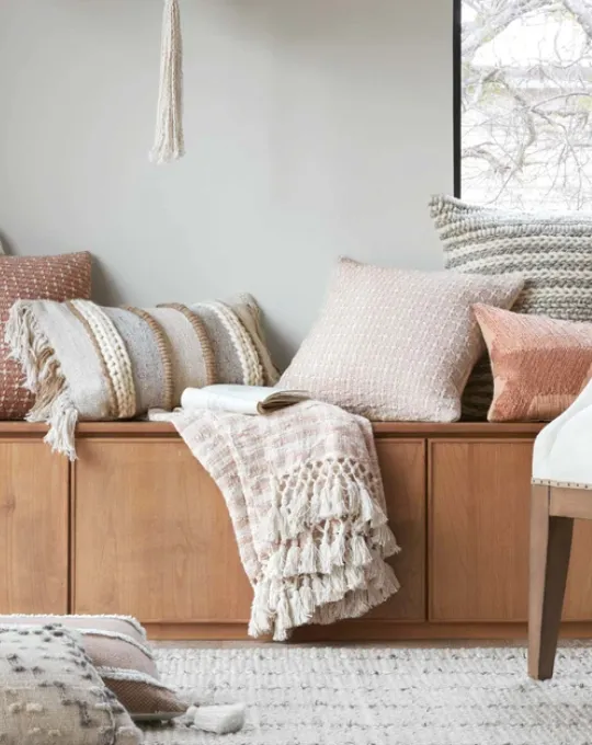 Blush Fringed Throw