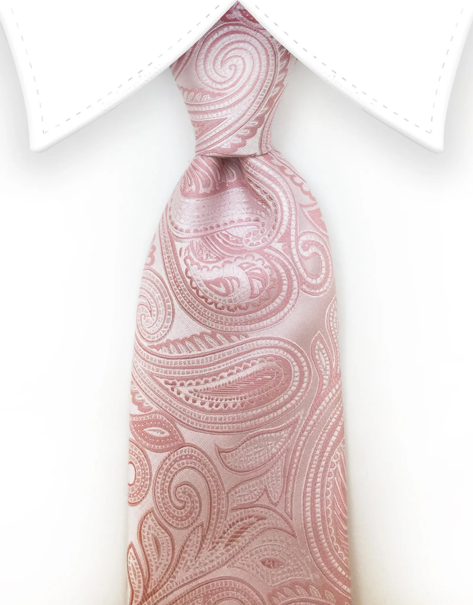Blush Pink and Rose Gold Paisley Tie