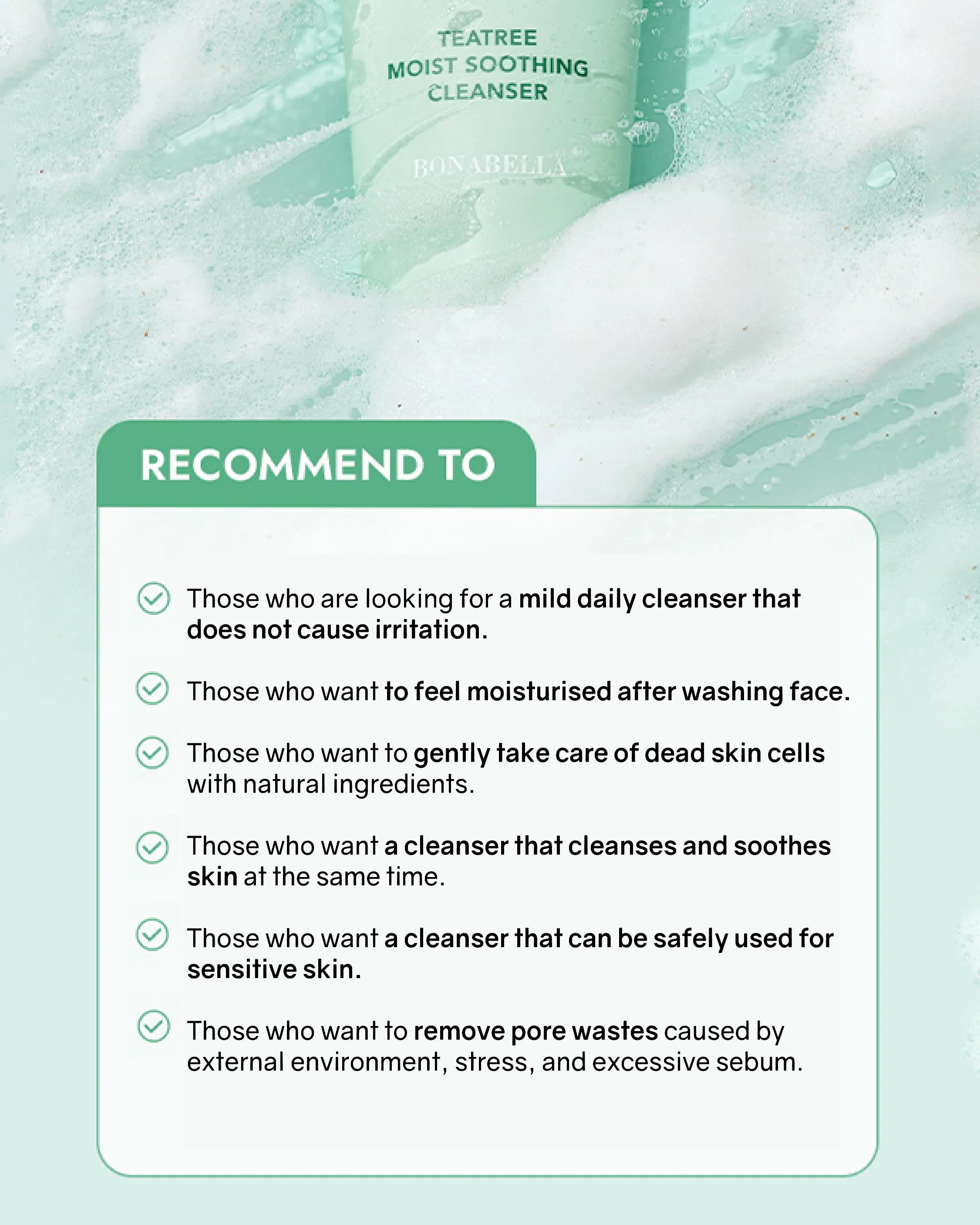 Bonabella Teatree Moist Soothing Cleanser