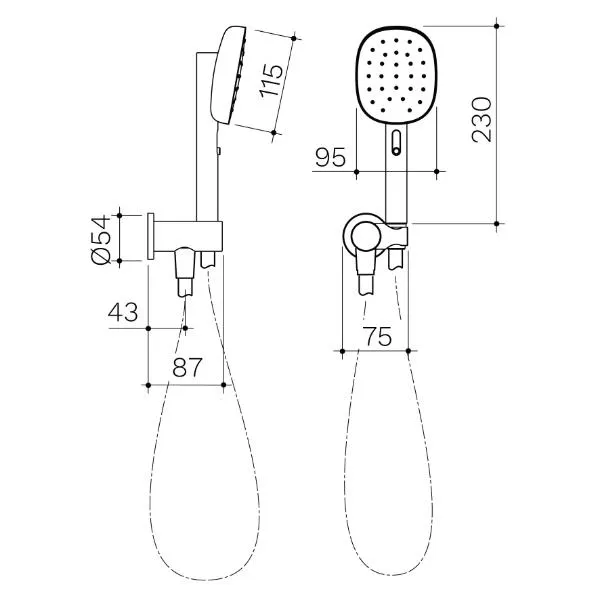 Caroma Contura II Hand Shower - Black