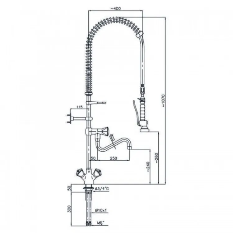 Combisteel Pre Rinse Spray With Faucet Tap - 7212.0030