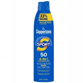 Coppertone Sport Sunscreen Spray, SPF 50 Spray Sunscreen, 7.3 Oz