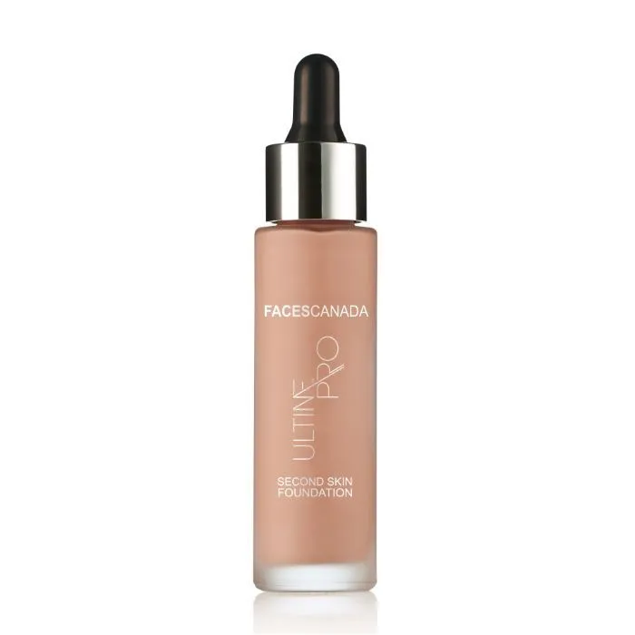 Faces Canada Second Skin Serum Foundation | SPF 15 | Ultra Light Weight |Marine Algae Extract enriched | Natural Matte Finish |HD Flawless Radiance | Shade - Beige 30ml
