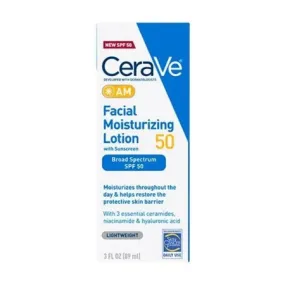 Facial Moisturizer with Sunscreen CeraVe® AM 3 oz. Bottle Unscented Lotion - Loreal USA  Mfr# 60600061263