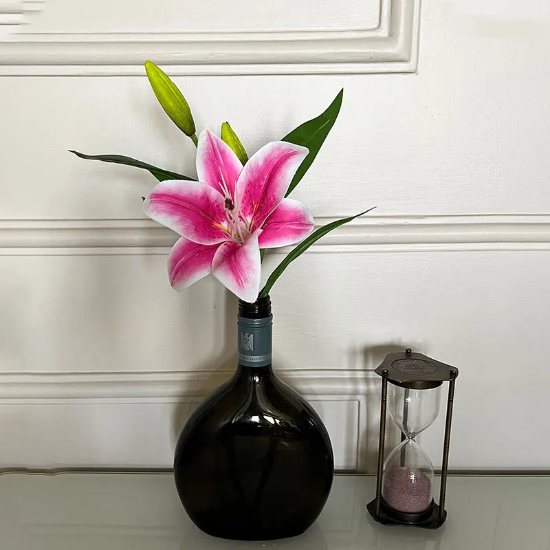 Faux Everlasting Lily Flower Stick - Blush Pink