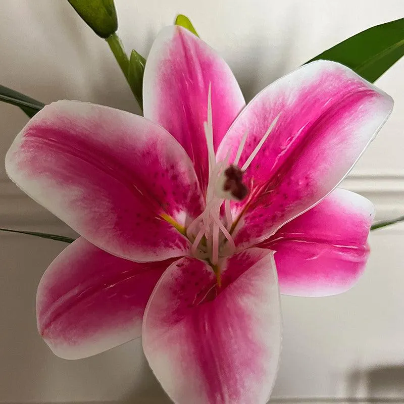 Faux Everlasting Lily Flower Stick - Blush Pink
