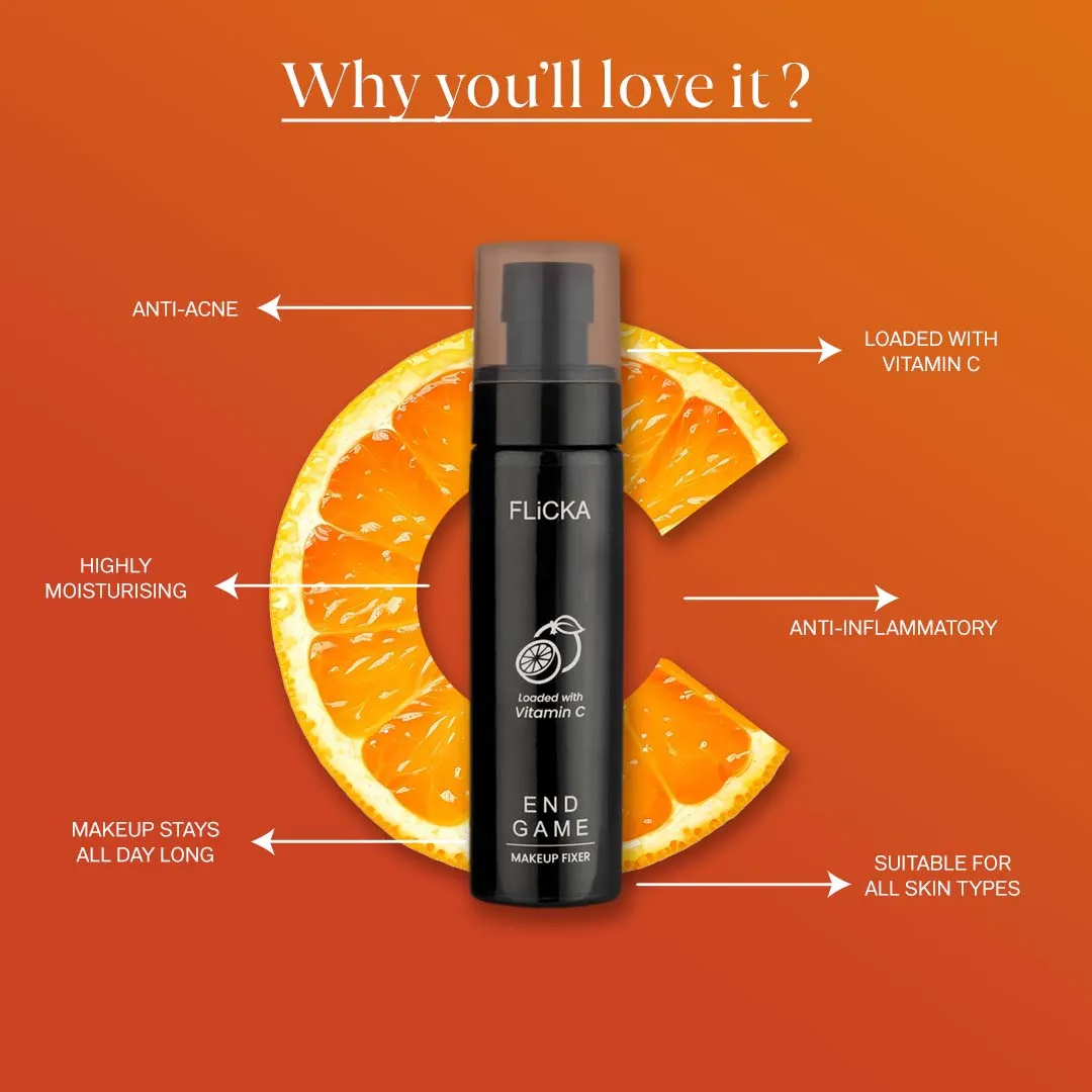 Flicka Cosmetics End Game Makeup Fixer - The Ultimate Vitamin C-Infused Setting Spray