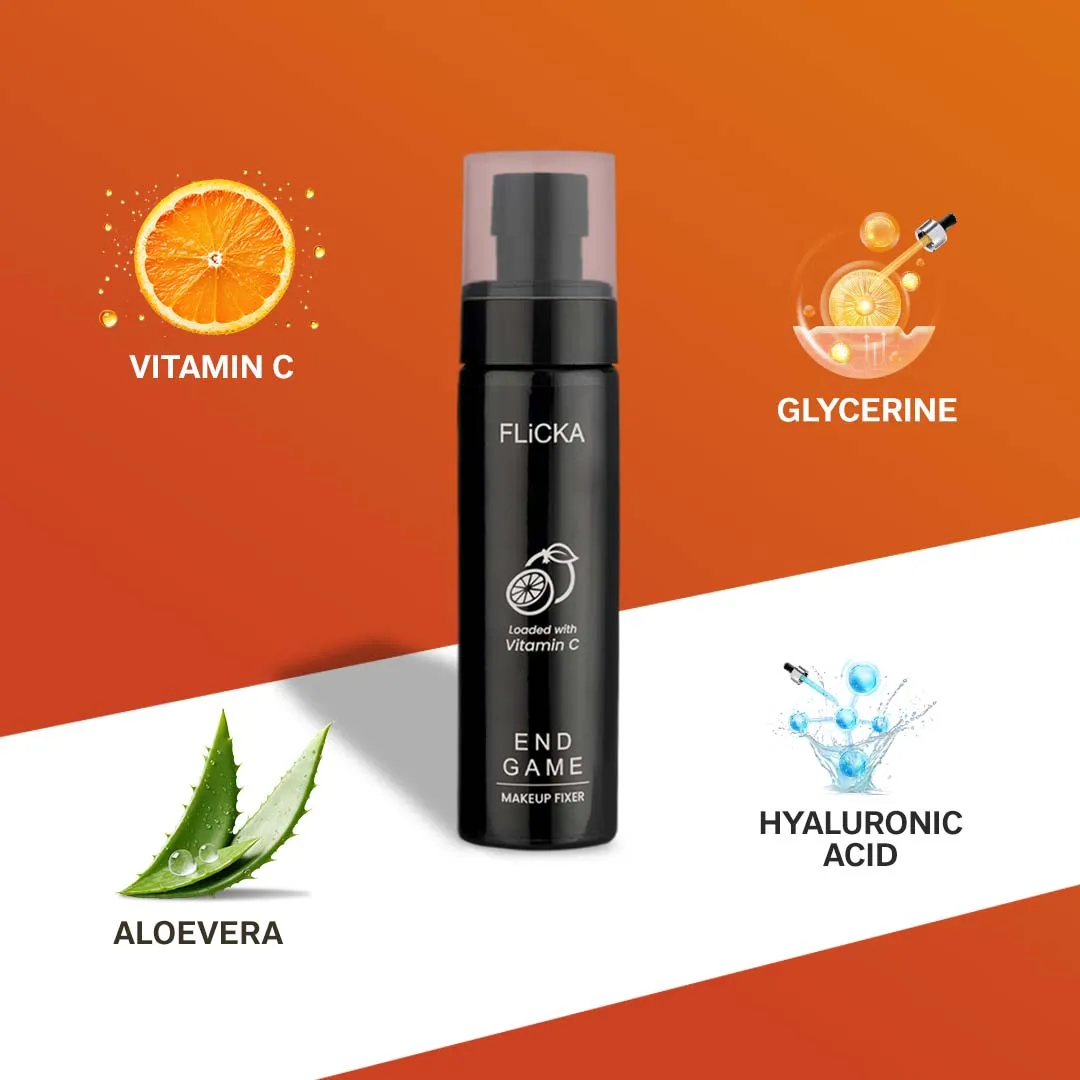 Flicka Cosmetics End Game Makeup Fixer - The Ultimate Vitamin C-Infused Setting Spray