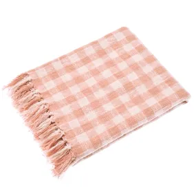 Gingham Check Blush Throw