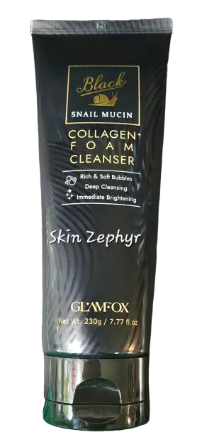 Glamfox Black Mucin Collagen Foam Cleanser