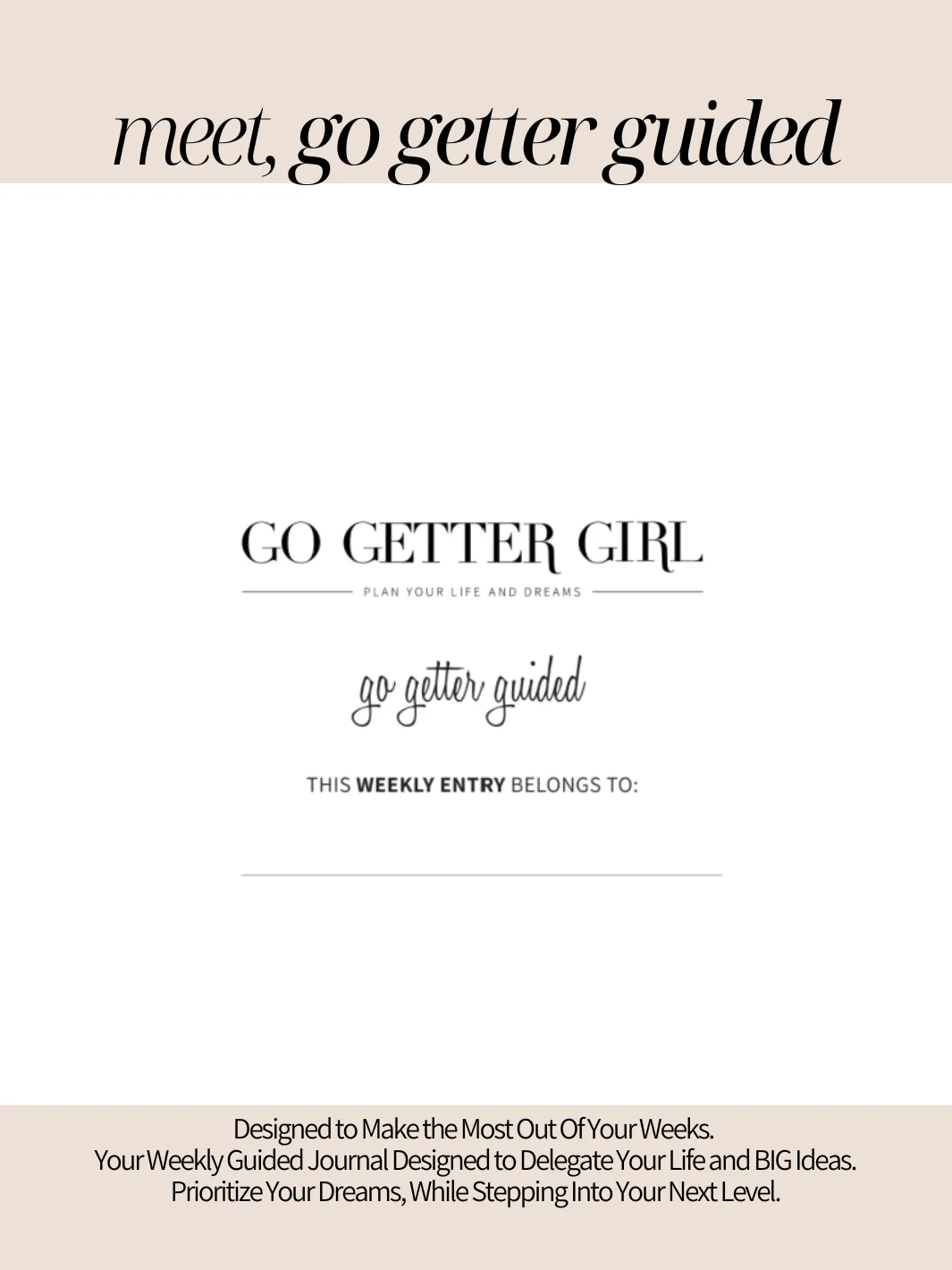 Guided Journal Weekly Entry (Weekly Planner) - Blush