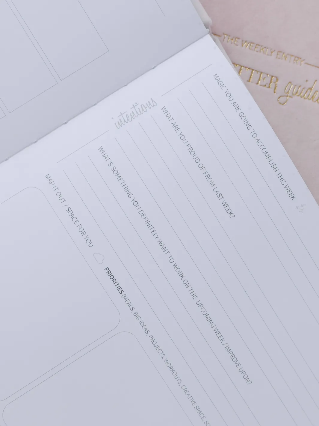 Guided Journal Weekly Entry (Weekly Planner) - Blush