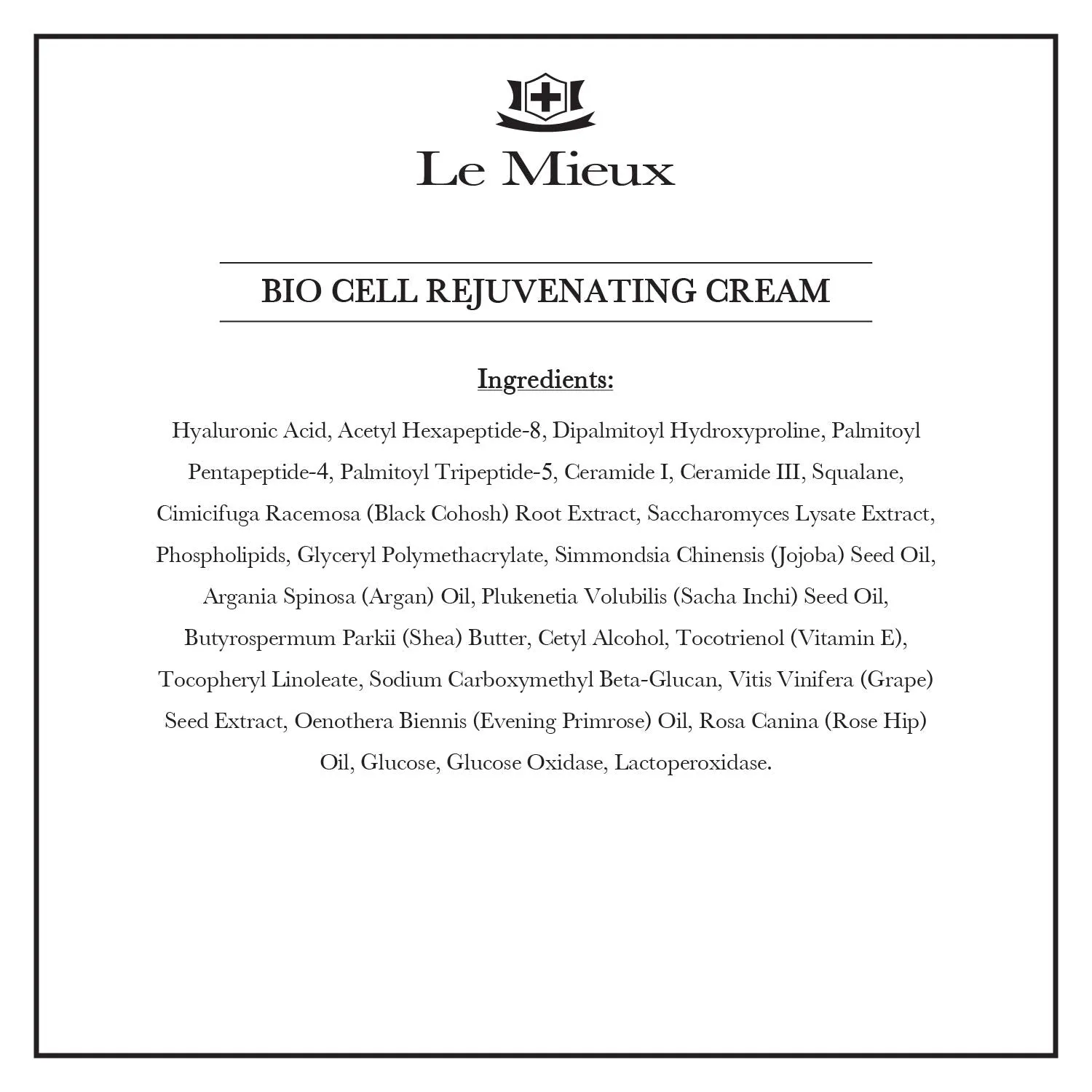 Le Mieux Bio Cell Rejuvenating Cream
