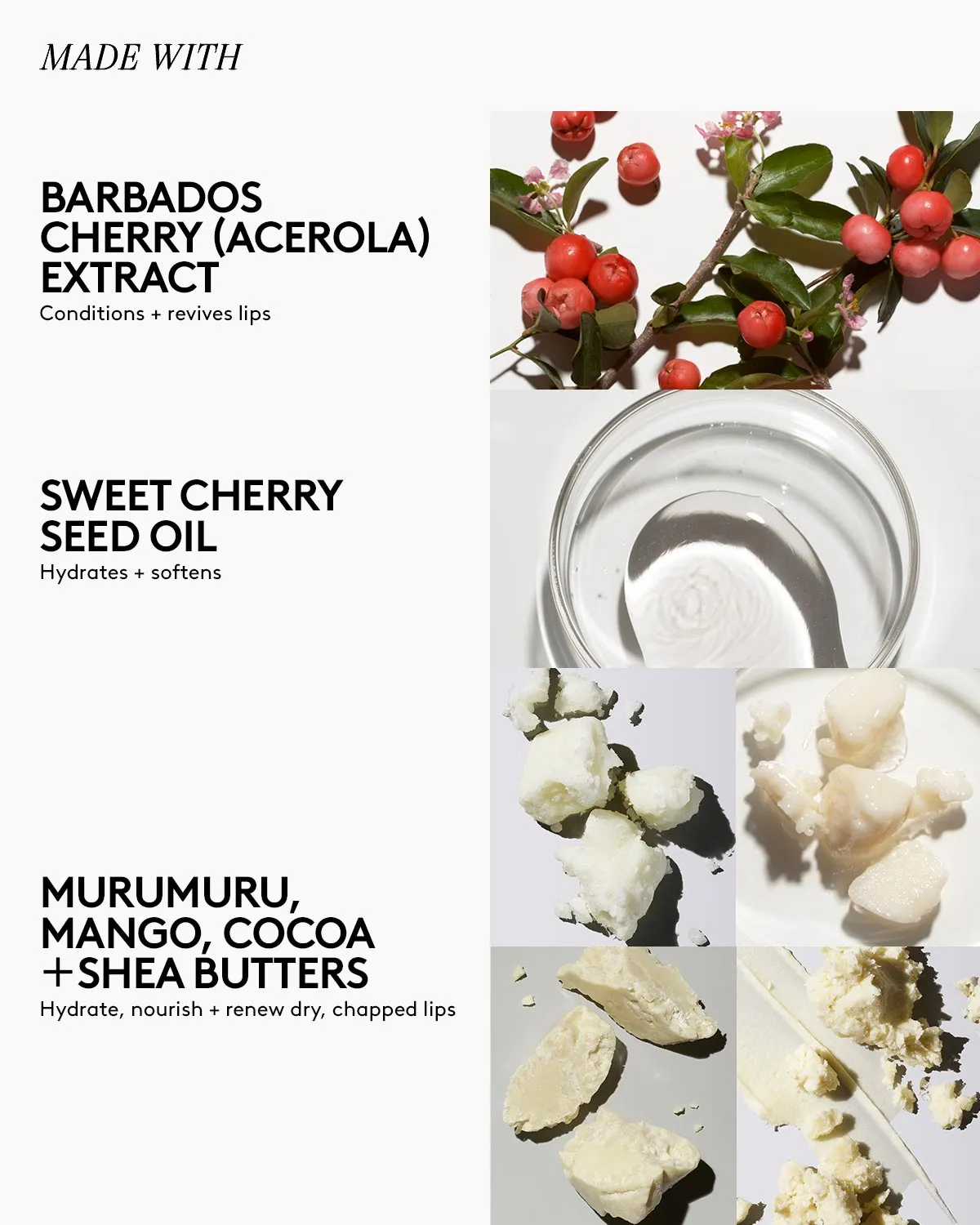 Lux Balm Ultra-Hydrating Cherry Lip Balm with Barbados Cherry   Vitamin E