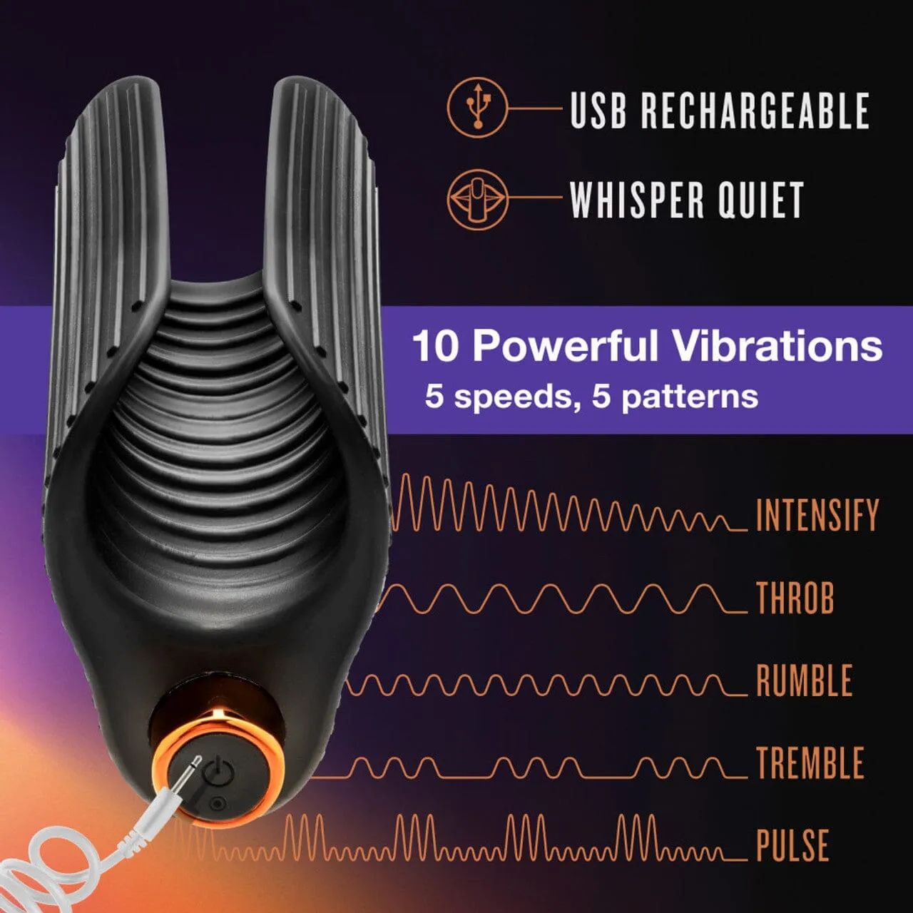 M-Elite Platinum Wrapt - Silicone Penis Vibrator & Stroker