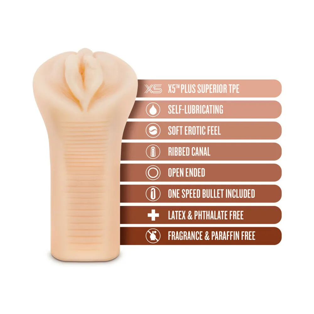 M Elite Soft   Wet Veronika Vagina Stroker with Bullet Vibrator Beige