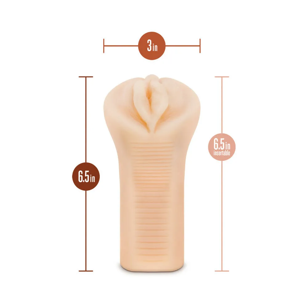 M Elite Soft   Wet Veronika Vagina Stroker with Bullet Vibrator Beige