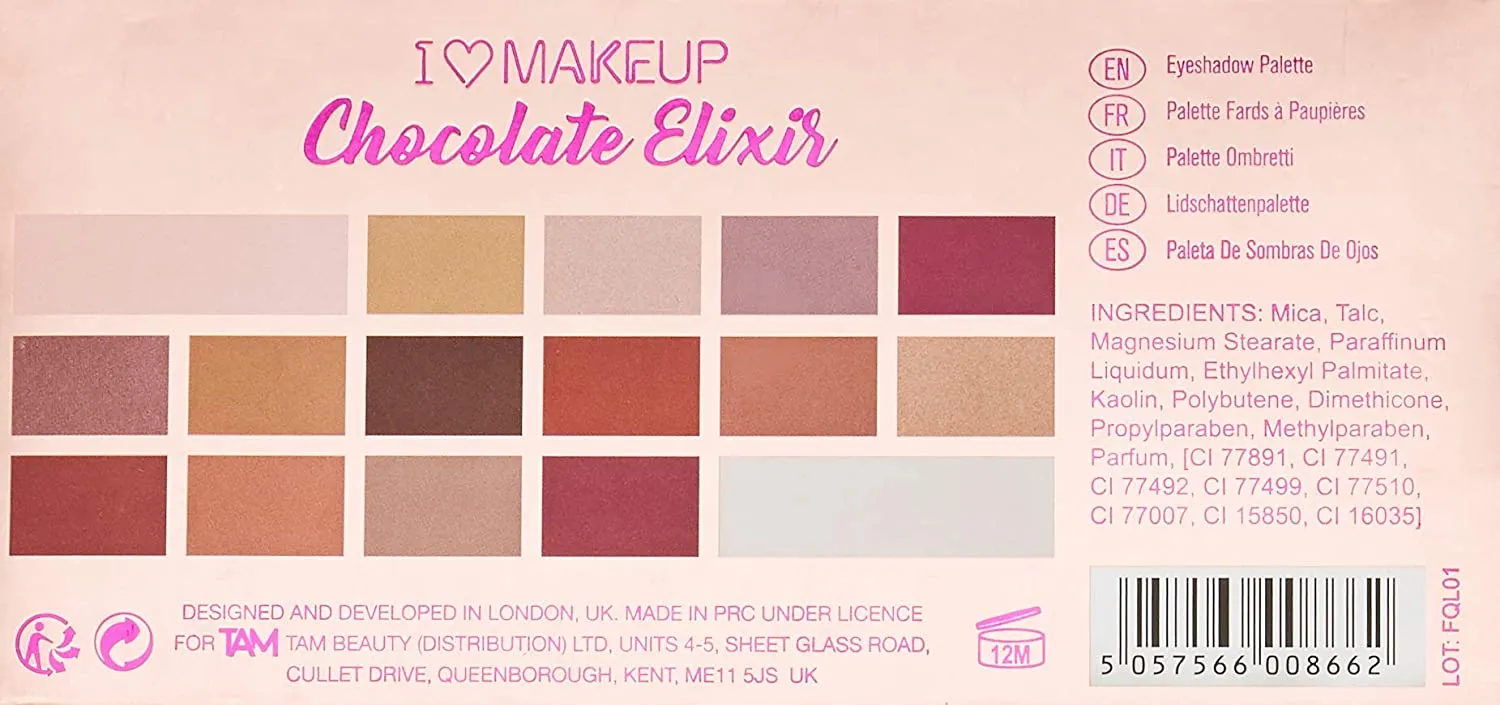 Makeup Revolution London I Heart Makeup Palette, Chocolate Elixir