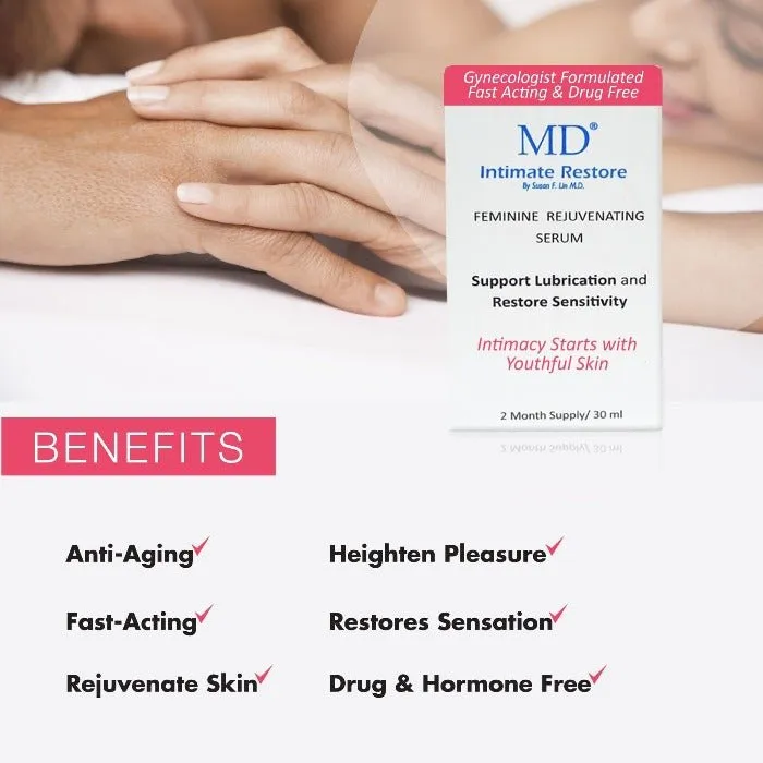 MD® Intimate Restore Anti-aging Serum- Rejuvenate For Women and Men - 3 Month Supply (1 Fl Oz)