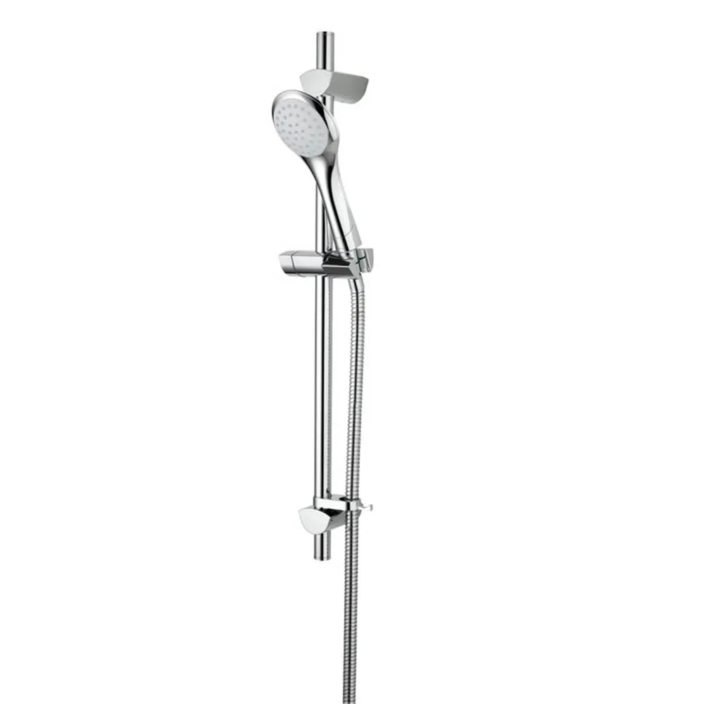 Mixer Shower Set Round Head Chrome Bathroom Thermostatic Single-Spray Rear Fed