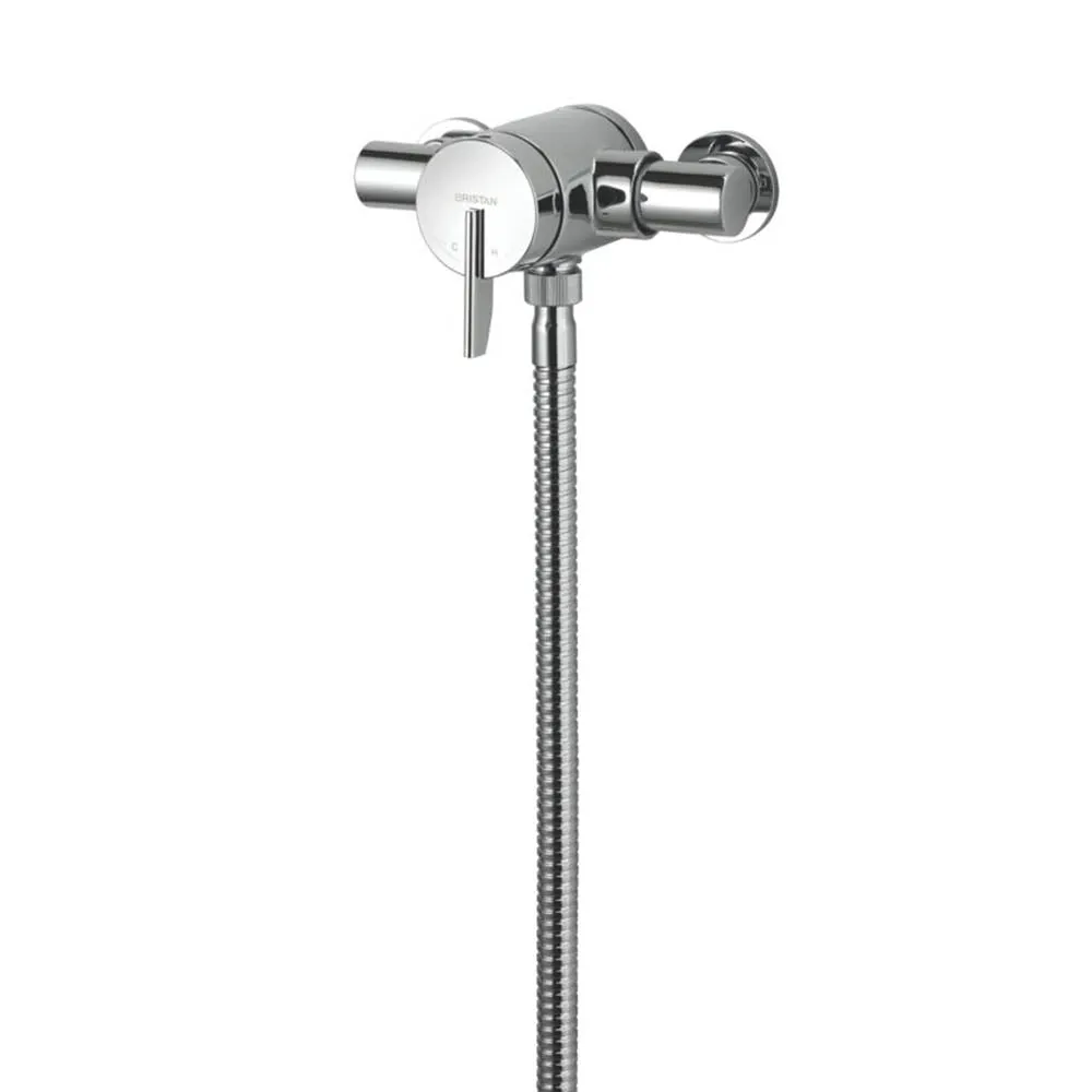 Mixer Shower Set Round Head Chrome Bathroom Thermostatic Single-Spray Rear Fed