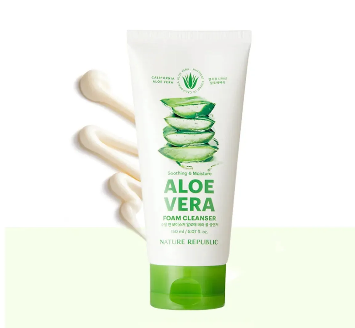 Nature Republic Soothing & Moisture Aloe Vera Foam Cleanser غسول رغوي بالألوفيرا