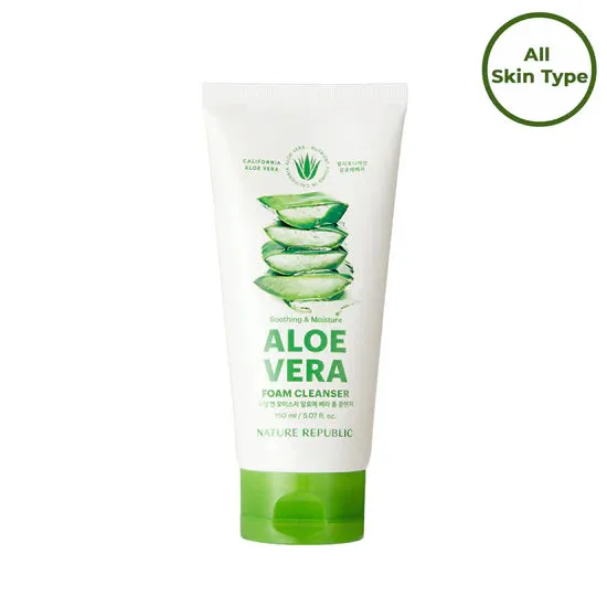 Nature Republic Soothing & Moisture Aloe Vera Foam Cleanser غسول رغوي بالألوفيرا