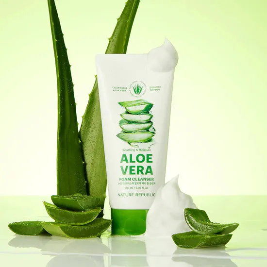 Nature Republic Soothing & Moisture Aloe Vera Foam Cleanser غسول رغوي بالألوفيرا