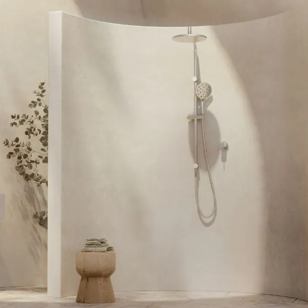 Phoenix Tapware Ormond Twin Rail Shower Brushed Nickel