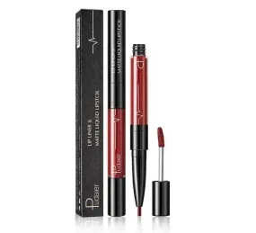 Pudaier Matte Lip Gloss Lip Liner 2 in1 Maquiagem Profissional Completa Agate Red Lip Tint Plumper Tattoo Makeup liquid Lipstick
