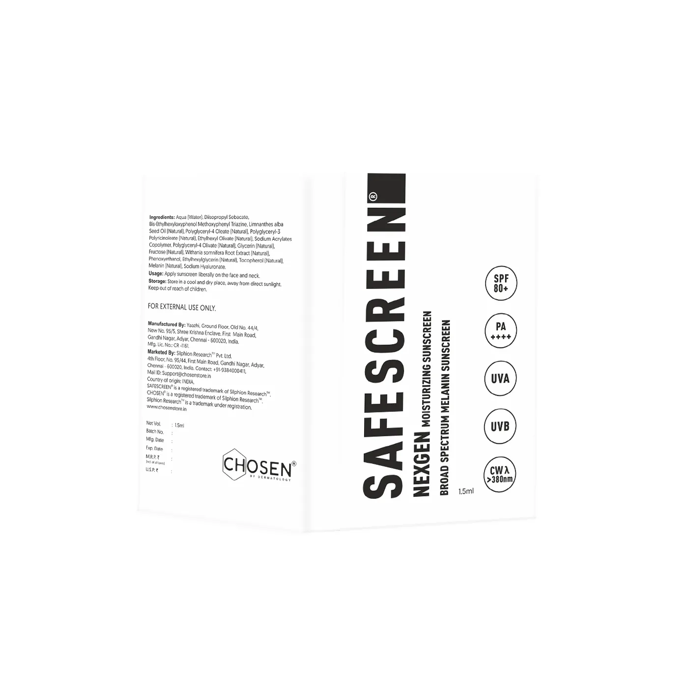 SAFESCREEN® NEXGEN 1.5ml (Redeem for 150 Zola Points)