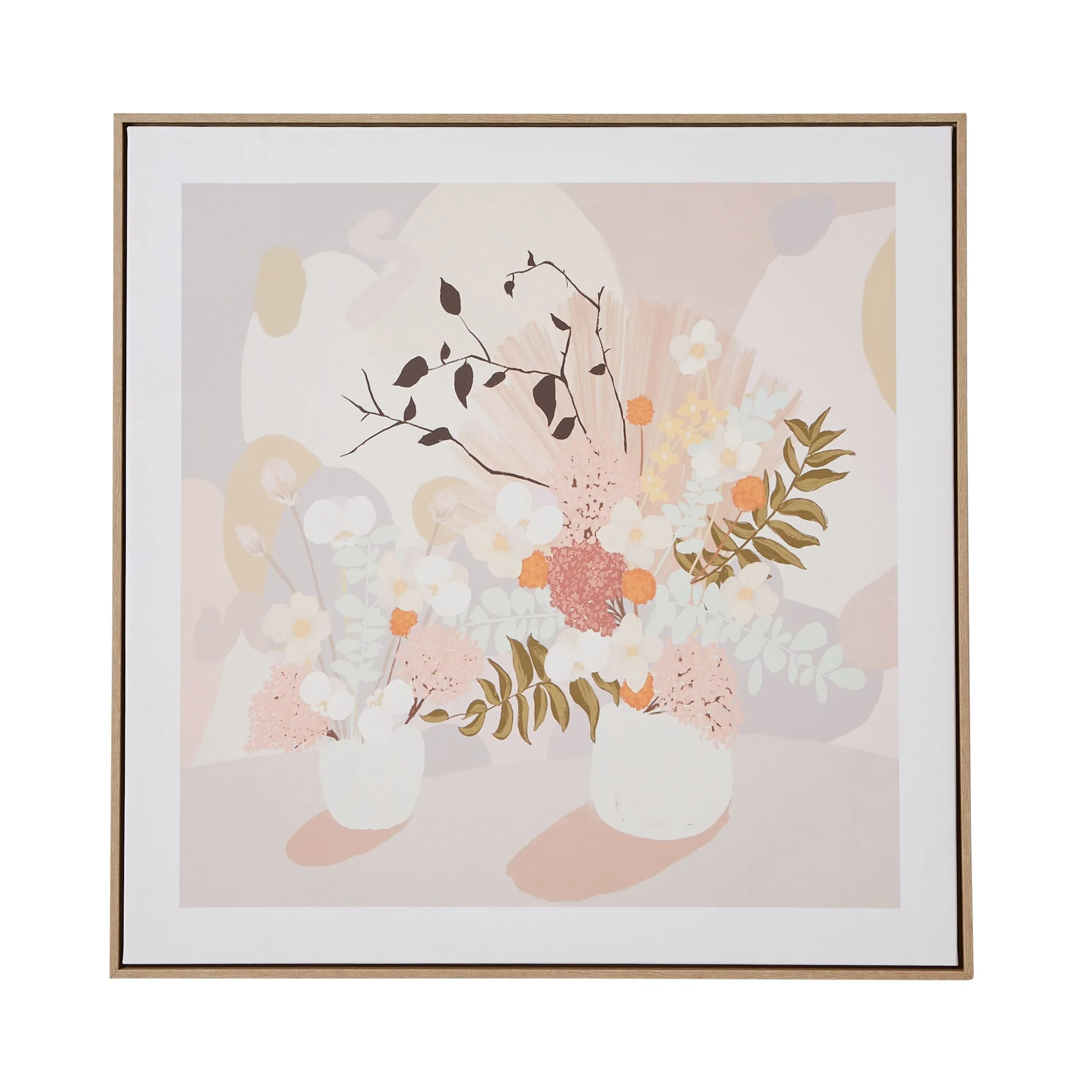 Salon Bouquet Pastle Framed Canvas 80x80cm