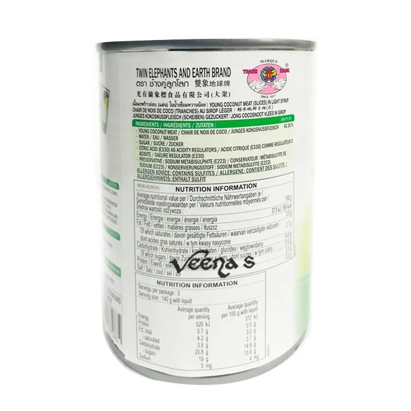 Twin Elephants Young Coco Meat Syrup 425G