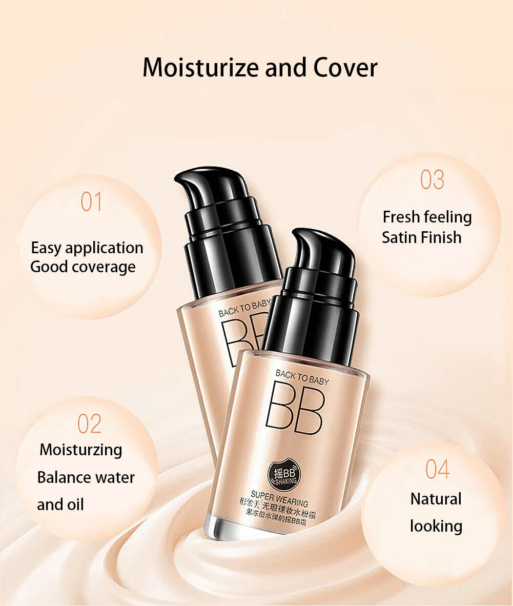 US Liquid Foundation Waterproof Cosmetics Concealer BB Cream Natural Looking