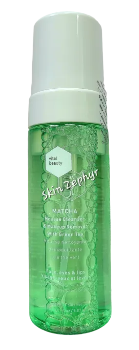 Vital Beauty Matcha Mousse Cleanser & Makeup Remover with Green Tea